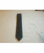 YSL Yves Saint Laurent Vintage Mens Blue Pink Diagonal Pinstripe Tie LOGO - $34.17 CAD