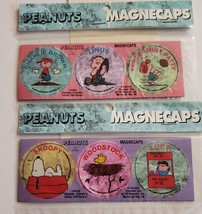 Vintage Peanuts Snoopy magnets MAGNETCAPS - look like pogs ! New in pack... - $21.99