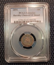 1891 10¢ Seated Liberty Dime - Type 5 Legend Obverse - PCGS Certified VF... - $66.20
