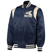 MLB Chicago White Sox Navy Blue Satin Letterman Jacket Baseball Varsity ... - £85.58 GBP