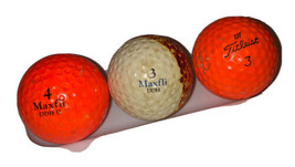 Maxfli #4 &amp; #3 And Titleist #3 Set Of 3 Vintage Golf Balls - $4.87
