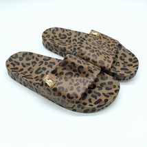 Joules Womens Slide Sandals Rubber Brown Leopard Print Slip On 5 - £7.76 GBP