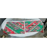 2 CHRISTMAS TABLE COVERINGS 17x17 RED WITH BEARS, DUCKS &amp; CHRISTMAS TREES - $19.11 CAD