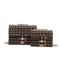 Mini Chains Weaving Crossbody Bag Women Winter Tweed  Handbag Designer Satchels  - £138.68 GBP