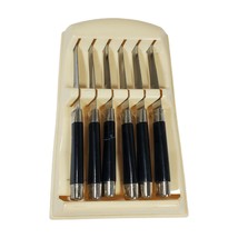 Vintage 6 Richardson Sheffield Steak Knives Forever Sharp Stainless Wall Holder - £29.80 GBP