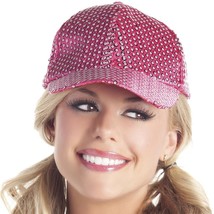 Sequin Baseball Hat Cap Dance Sparkle Shiny Dazzle Glam Costume Hot Pink... - £8.43 GBP