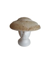 Vintage 1950s Mushroom Cream lace hat with tan lace accent - Estate Find - $51.99