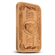 1 oz Copper Round Collectible Coin 100 Dollar Banknote Bar Benjamin Franklin - £7.47 GBP