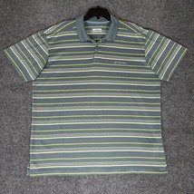 Columbia Polo Shirt Mens XL Green Striped Omni-Shade Short Sleeve Casual... - $17.26