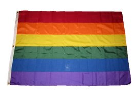 AES 4x6 Embroidered Sewn Gay Pride Rainbow 600D Solarmax Nylon Flag 4&#39;x6&#39; - £51.85 GBP