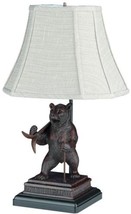 Sculpture Table Lamp Ski Bear Hand Painted Made in USA OK Casting Mountain Linen - £423.84 GBP