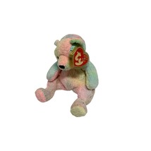 Ty Beanie Babies Plush Stuffed Animal Toy Bear Tye Dye Mellow Pink Green... - £5.45 GBP