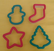 Wilton Holiday Christmas Grippy Cookie Cutters Lot of 4 - $3.00
