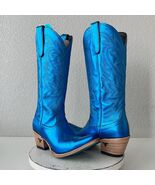 NEW Lane SMOKESHOW Womens Cowboy Boots 10 Blue Metallic Western Cowgirl ... - $272.25
