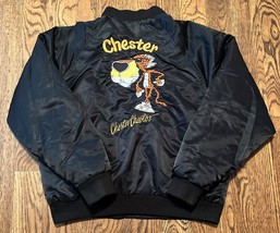 Vintage Chester Cheetah Cheetos Satin Jacket Sz 40  1980&#39;s Frito Lay Emb... - $140.24