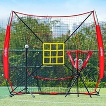 Softball Practice Combo - 7 X 7 Feet Net Tee Caddy 12 Pack Baseballs Set, Upgrad - £203.75 GBP