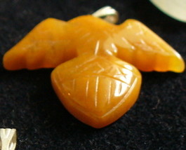 Orange Agate Eagle Pendant - $4.00