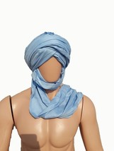 Genuine Handmade Lite Blue Tuareg Scarf, Long Moroccan Berber Turban, Tr... - £51.79 GBP
