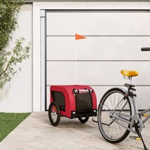 Pet Bike Trailer Red and Black Oxford Fabric and Iron - £65.49 GBP