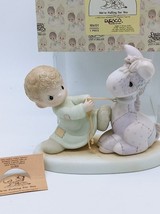 Precious Moments We&#39;re Pulling For You 1987 106151 Boy With Horse - £14.26 GBP