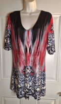 Venus V-Neck Short Sleeve Pullover Tunic Top Blouse Size Medium - £9.27 GBP