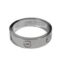 Cartier 18k White Gold Love Band Ring 6 mm_65 size - $1,400.00