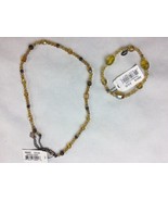 NWTs Cookie Lee 15-18&quot; Yellow Bead Necklace And Bracelet - $361.94 MXN