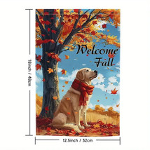 Spring Autumn Fall Golden Retriever Dog Garden Flag 12&quot;X18&quot; Welcome Double Lab - £4.53 GBP