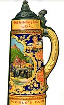 Old Heidelberg Inn Eitel &amp; Blatz AD Beer Stein Shaped 1934 Chicago World... - $94.29