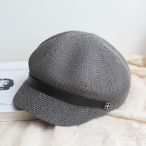 Summer Caps Short  Newsboy Cap  Straw Hats For Women Belt Buckle  Beach Hat Bere - £151.87 GBP