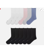 K Bell Modal Roll Top Crew Socks 6 Pairs Size Womens 5.5-10 Black or Col... - $14.24