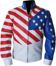 Men&#39;s Vanilla Ice Vintage Baby American Flag Biker Winkle Motorcycle Lea... - $139.99