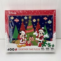 Disney Christmas Puzzle 400 Piece Together Time Mickey &amp; Minnie Mouse 24... - $19.99