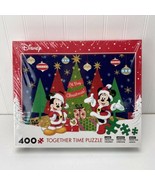 Disney Christmas Puzzle 400 Piece Together Time Mickey &amp; Minnie Mouse 24... - £16.01 GBP