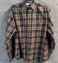 Vintage Eddie Bauer Shirt Mens Medium Multi Color Plaid Button Down Long Sleeve - £17.62 GBP