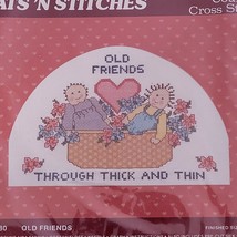 LynnCraft Mats &#39;N Stitches Old Friends 50-580 Counted Cross Stitch 12 x ... - $15.67