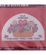 LynnCraft Mats &#39;N Stitches Old Friends 50-580 Counted Cross Stitch 12 x ... - £12.27 GBP