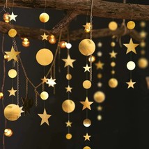 Gold Twinkle Little Star Party Garlands Glitter Hanging Moon Stars Decorations - £30.84 GBP