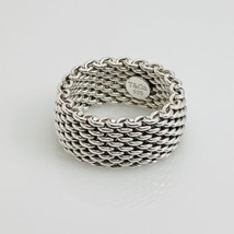 Size 6  Tiffany &amp; Co Somerset Ring Mesh Weave Ring in Sterling Silver - £188.84 GBP