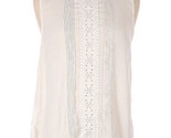 Ann Taylor Eyelet Strip Pleated tank size Medium Solid White Pleated fro... - $26.88