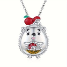 Animal Necklace Pendant Cute Hedgehog Necklace 925 Sterling Silver Animal Lucky - £52.38 GBP