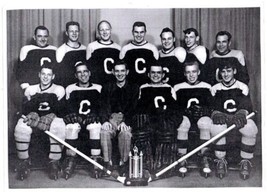 Ontario Hockey Team Black &amp; White Photograph Laminated Vintage Photo - £13.99 GBP