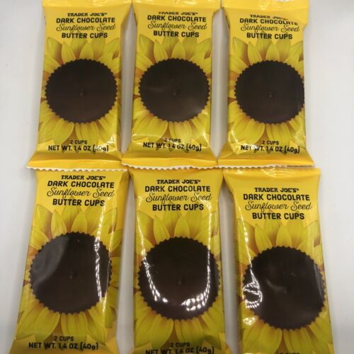 6x TRADER JOE'S Gluten Free Dark Chocolate Sunflower Seed Butter Cups 10/2023 - $21.49