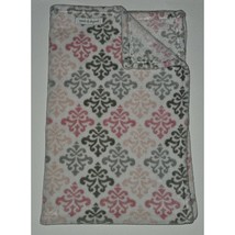 Blankets &amp; Beyond Damask Fleece Baby Blanket Lovey Gray Pink White Soft ... - $34.60