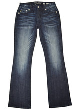 Miss Me Womens Dark Blue MY8757B3V Embellished Boot Cut Jeans Sz 28 In 6... - $49.01