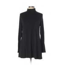 EILEEN FISHER Charcoal Grey Long Sleeve Turtleneck Tent Dress - Size Medium - £37.35 GBP