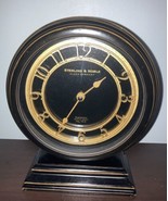 Sterling &amp; Noble Clock Company Mfg. No.9 Brown &amp; Gold Mantle Clock.Works... - £25.09 GBP