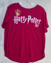 Harry Potter 07 Gryffindor Womens XXL Pajama Shirt Top Burgundy Movie - £7.70 GBP