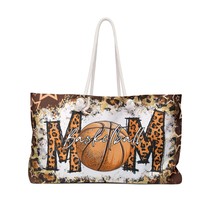 Personalised/Non-Personalised Weekender Bag, Basketball Mum/Mom, Brown with star - £39.17 GBP
