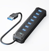 7 Port USB 3.0 Hub USB Hub for PC 5Gbps Fast Data Hub Splitter USB Multi... - $44.33